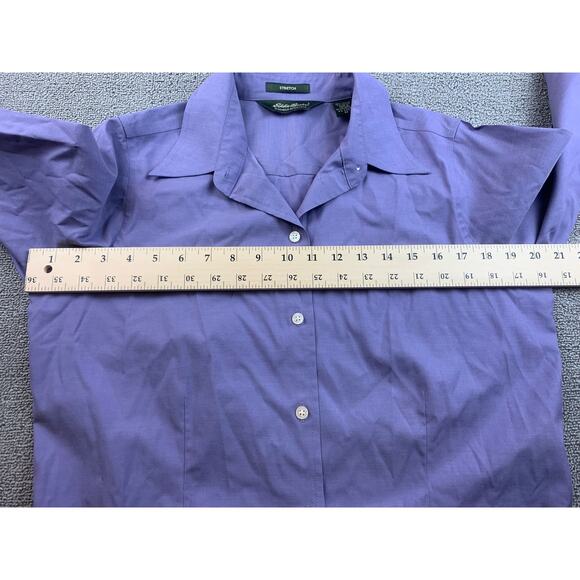 Eddie Bauer Women's Petite M Purple Long Sleeve Button Down Shirt Top - Picture 7 of 12